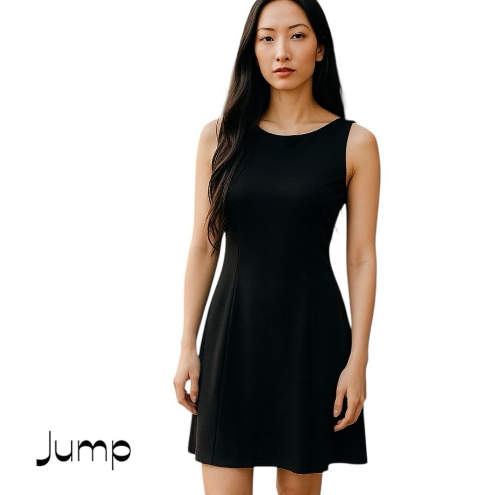 Jump Apparel Sheer Black Metallic Y2K Sleeveless Dress Size 7/8